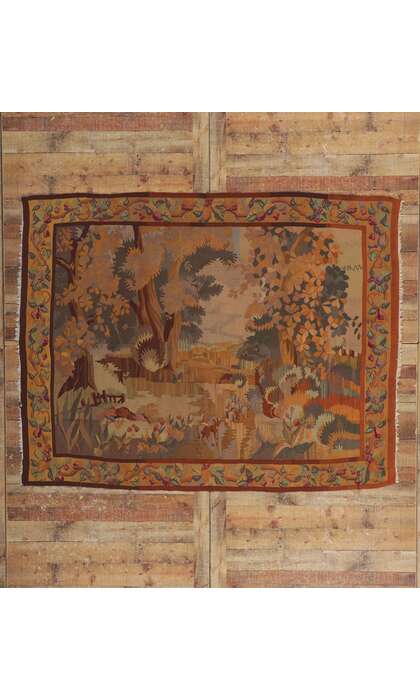 6 x 7 Antique French Aubusson Verdure Tapestry 53775
