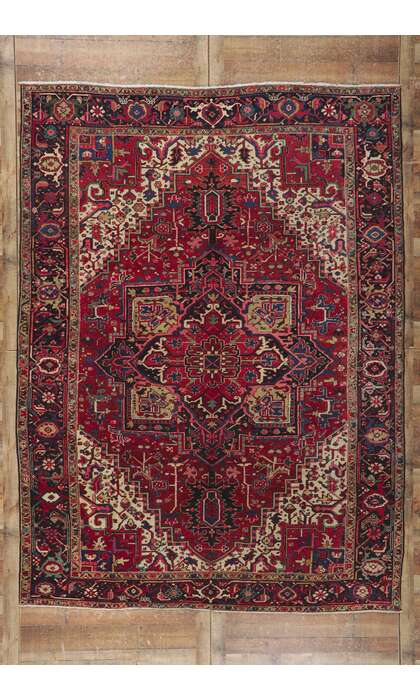 8 x 11 Antique Persian Heriz Rug 53776