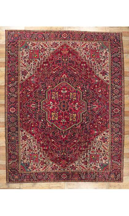 11 x 15 Antique Persian Heriz Rug 53777