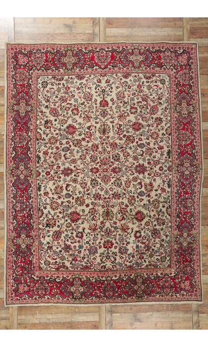 9 x 12 Vintage Persian Sarouk Rug 78163