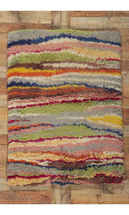 4 x 5 Vintage Swedish Rya Rug 78165