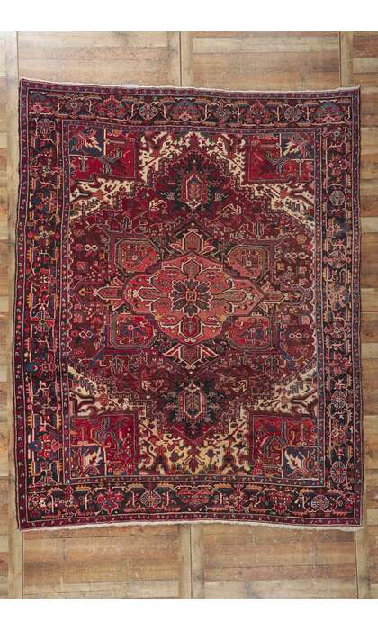 8 x 11 Antique Persian Heriz Rug 78182