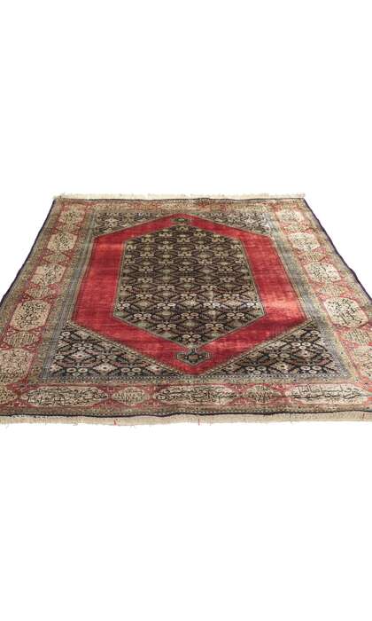 5 x 7 Vintage Persian Silk Qum Rug 78187