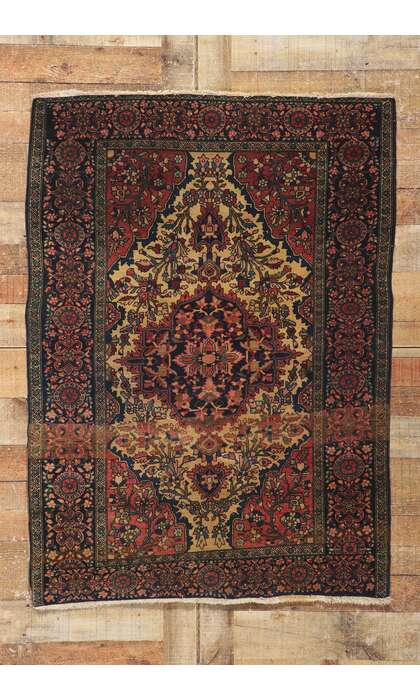 3 x 5 Antique Persian Sarouk Farahan Rug 78194