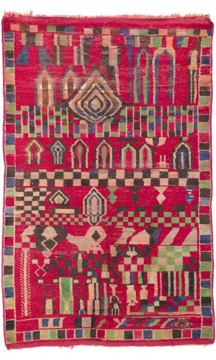 4 x 6 Vintage Boujad Moroccan Rug 21494
