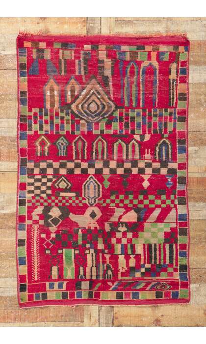 4 x 6 Vintage Boujad Moroccan Rug 21494