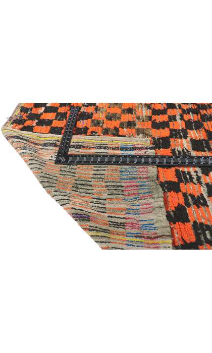 4 x 9 Vintage Checkered Moroccan Azilal Rug 21507