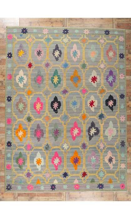 10 x 14 Turkish Kilim High-Low Rug 53783