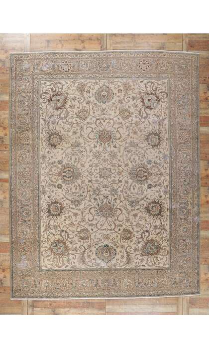 10 x 13 Vintage Persian Tabriz Rug 61015