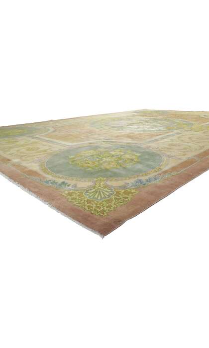 13 x 20 Vintage Persian Isfahan Rug with French Romanticism and Louis XIV Style 61025