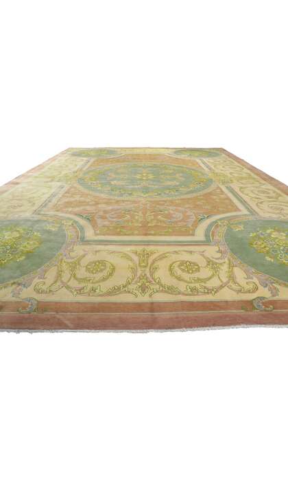 13 x 20 Vintage Persian Isfahan Rug with French Romanticism and Louis XIV Style 61025