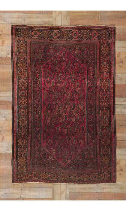 4 x 6 Antique Persian Farahan Rug 74293