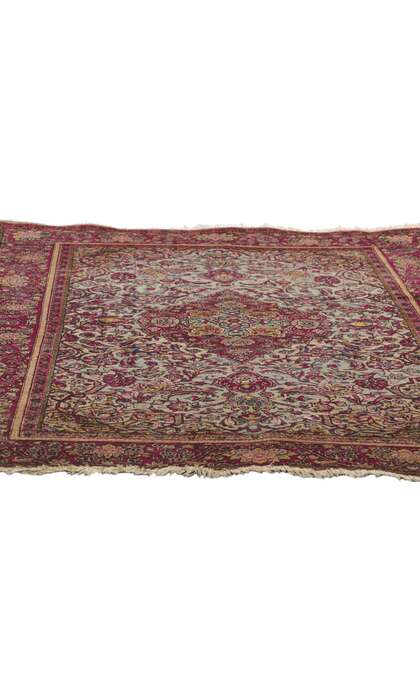 4 x 7 Antique Persian Kashan Rug 74340