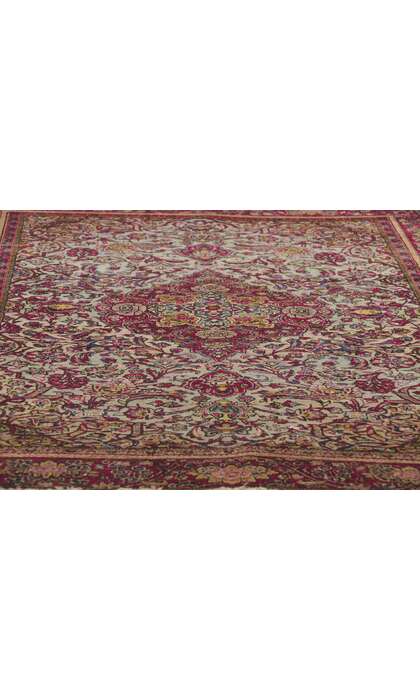 4 x 7 Antique Persian Kashan Rug 74340
