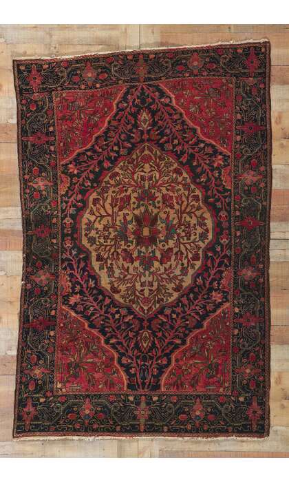 4 x 6 Antique Persian Farahan Rug 76975