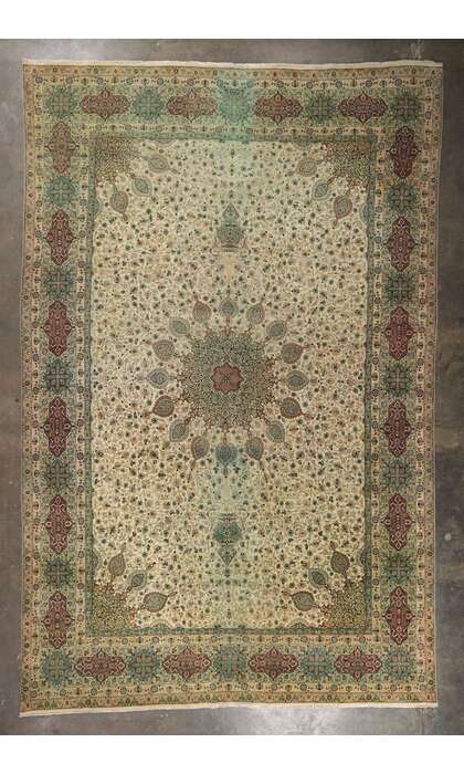 13 x 19 Vintage Persian Tabriz Rug 77744