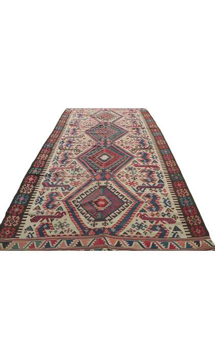 5 x 11 Antique Caucasian Kilim Rug 78190