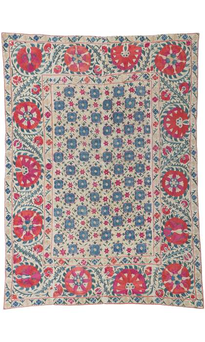 4 x 5 Antique Uzbek Bukhara Suzani Tapestry 78197
