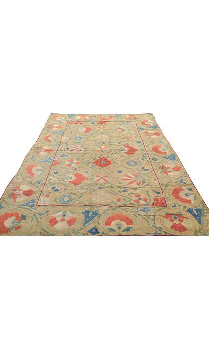 4 x 5 Antique Uzbek Nurata Suzani Tapestry 78198