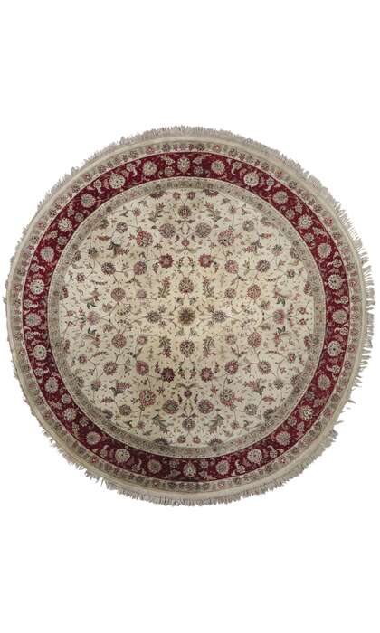 8 x 8 Vintage Pakistani Tabriz Round Rug 78206
