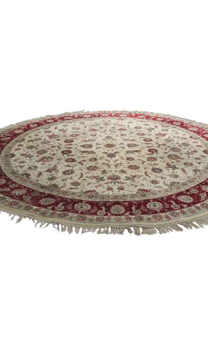 8 x 8 Vintage Pakistani Tabriz Round Rug 78206