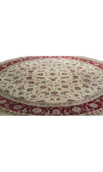 8 x 8 Vintage Pakistani Tabriz Round Rug 78206