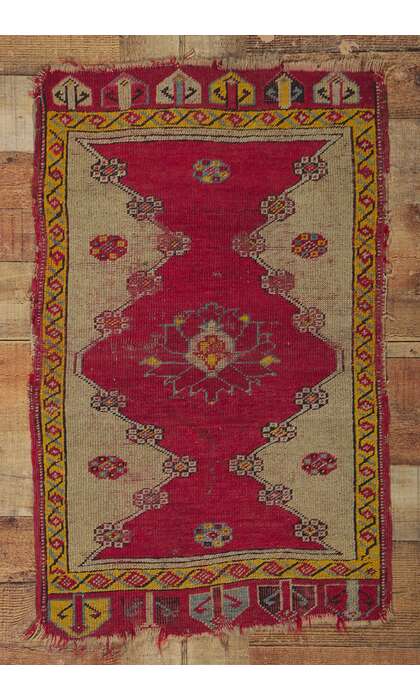 2 x 3 Antique Red Turkish Oushak Rug 78208