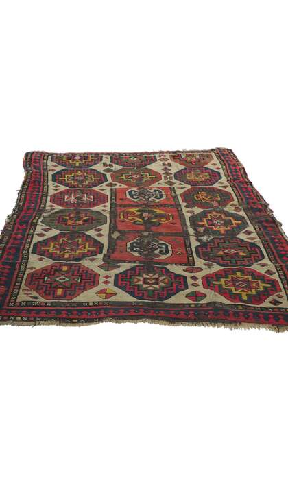 4 x 6 Antique Caucasian Kazak Rug 78211