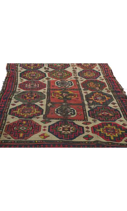 4 x 6 Antique Caucasian Kazak Rug 78211