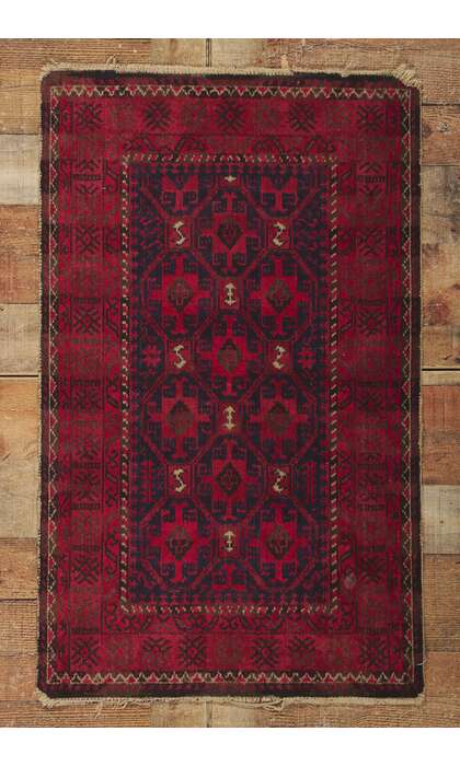 2 x 3 Vintage Persian Turkoman Rug 78215