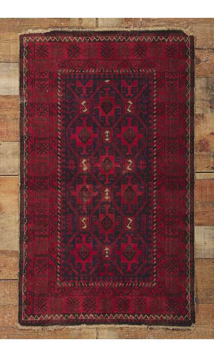 2 x 4 Vintage Persian Turkoman Rug 78216