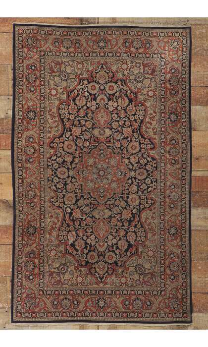 3 x 5 Vintage Persian Silk Qum Rug 78218