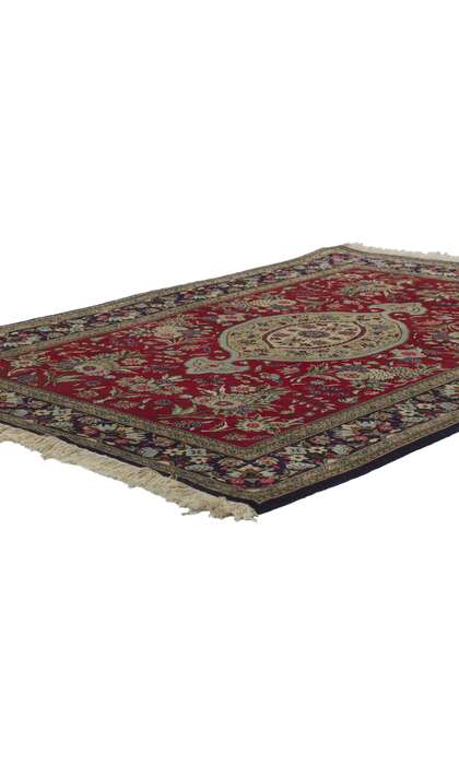 4 x 5 Vintage Persian Qum Rug 78220