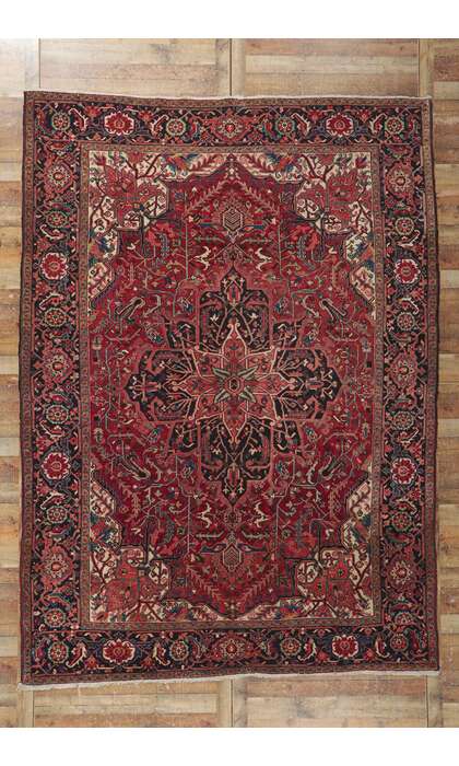 9 x 12 Antique Persian Heriz Rug 78222