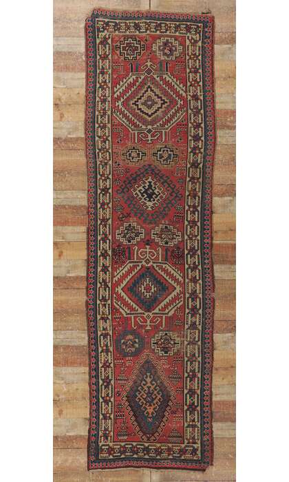3 x 12 Antique Caucasian Kazak Runner 78225