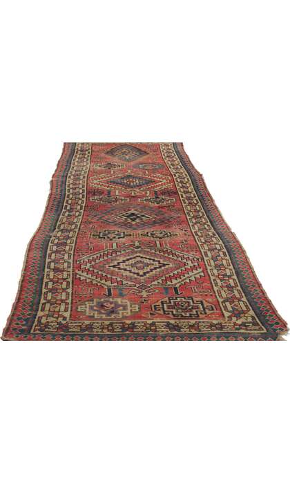 3 x 12 Antique Caucasian Kazak Runner 78225