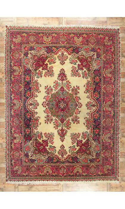 10 x 14 Vintage Persian Sarouk Rug 78229