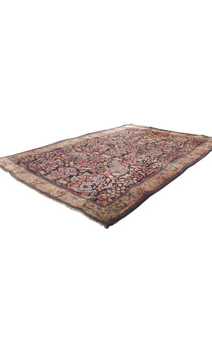 4 x 6 Vintage Persian Silk Qum Rug 78239