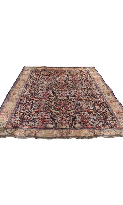 4 x 6 Vintage Persian Silk Qum Rug 78239