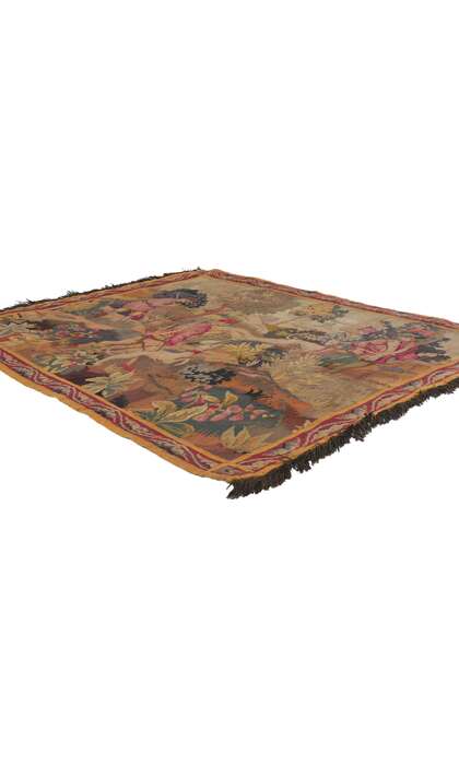 4 x 5 Antique French Aubusson Tapestry 78244