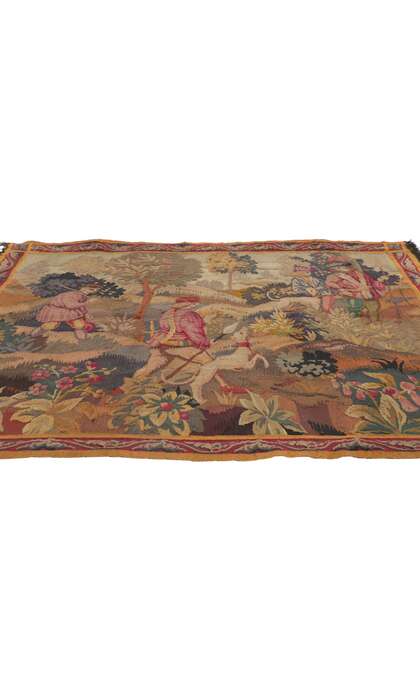 4 x 5 Antique French Aubusson Tapestry 78244