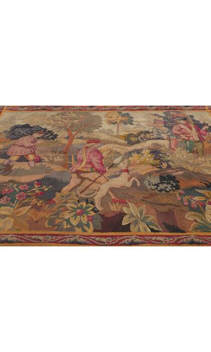 4 x 5 Antique French Aubusson Tapestry 78244