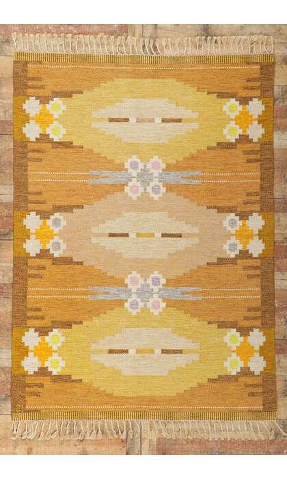 6 x 8 Ingegerd Silow Vintage Swedish Kilim Rollakan Rug 78247