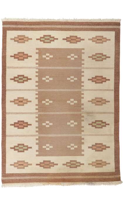 7 x 9 Erik Lundberg Vintage Swedish Rollakan Rug 78253