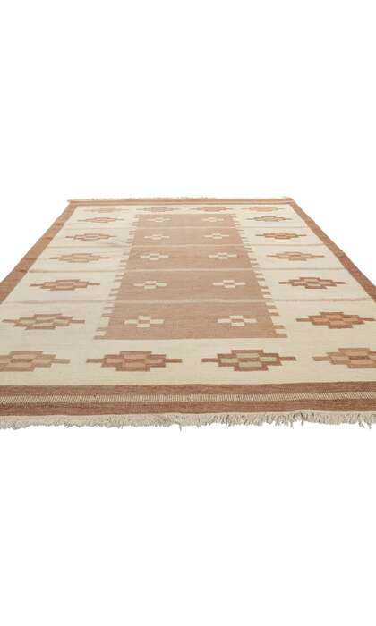 7 x 9 Erik Lundberg Vintage Swedish Rollakan Rug 78253