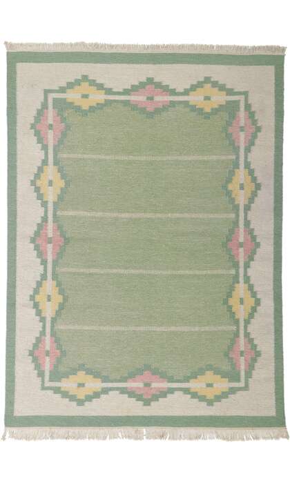 6 x 8 Vintage Swedish Kilim Rollakan Rug 78263