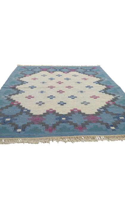 6 x 8 Anne Marie Boberg Vintage Swedish Rollakan Rug 78265