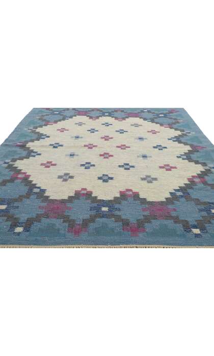 6 x 8 Anne Marie Boberg Vintage Swedish Rollakan Rug 78265