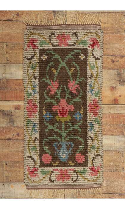 2 x 4 Vintage Finnish Rya Ryijy Rug 78269