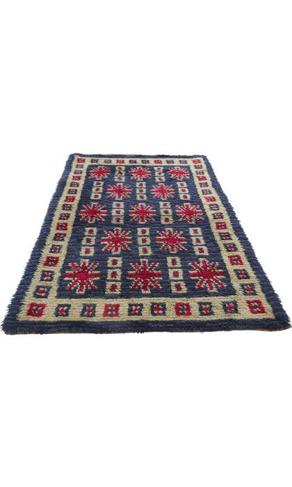 3 x 6 Vintage Finnish Rya Ryijy Rug 78270